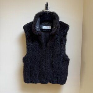 Andrew Marc Genuine Leather & Opossum Fur Vest